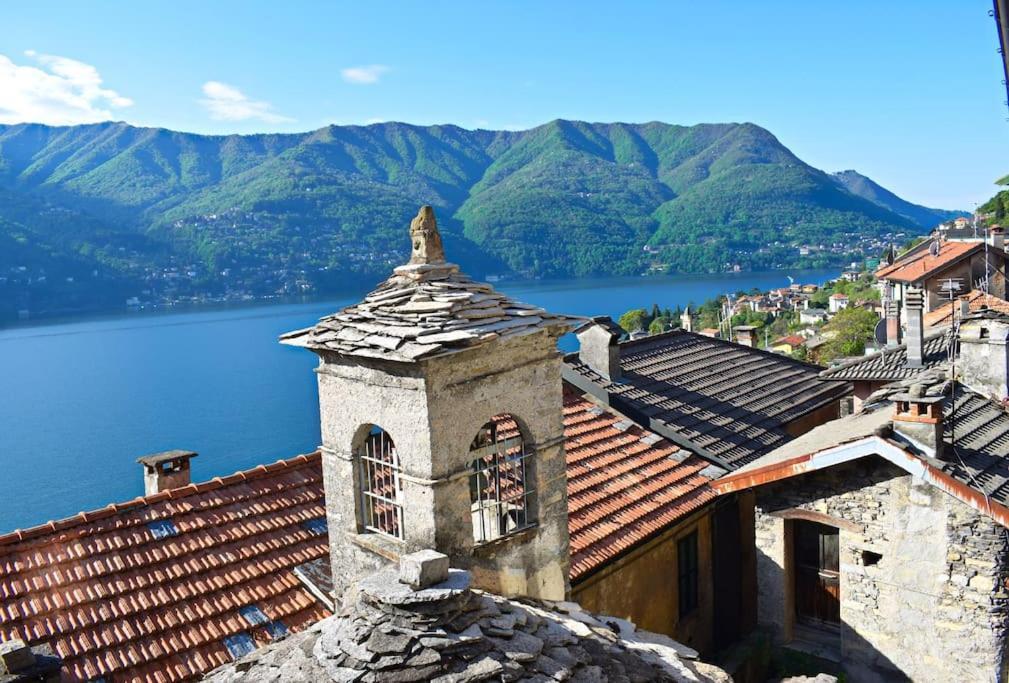 Romantic Home Stone With Amazing View Lake Of Como And Oleandra لاليو المظهر الخارجي الصورة