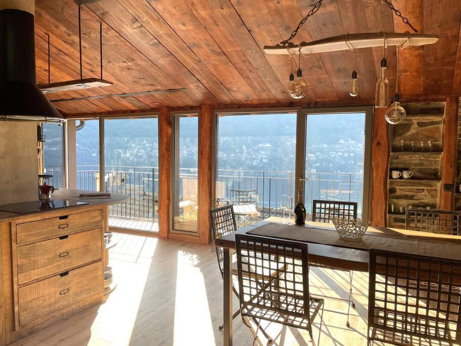 Romantic Home Stone With Amazing View Lake Of Como And Oleandra لاليو المظهر الخارجي الصورة