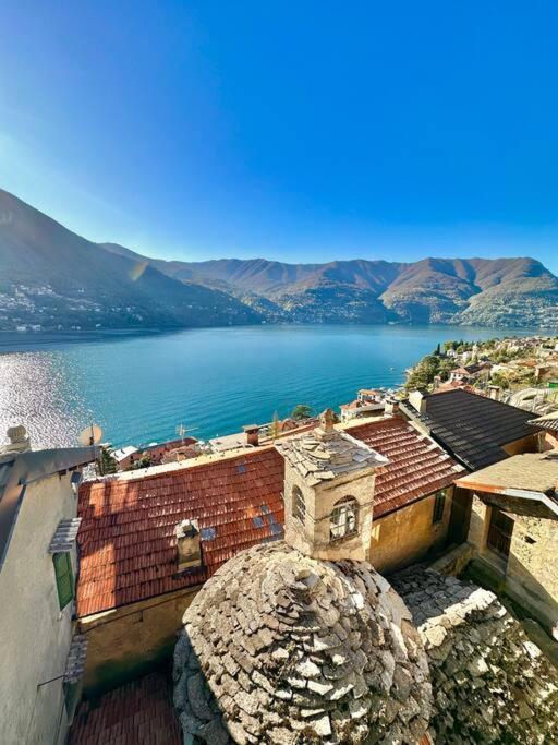 Romantic Home Stone With Amazing View Lake Of Como And Oleandra لاليو المظهر الخارجي الصورة